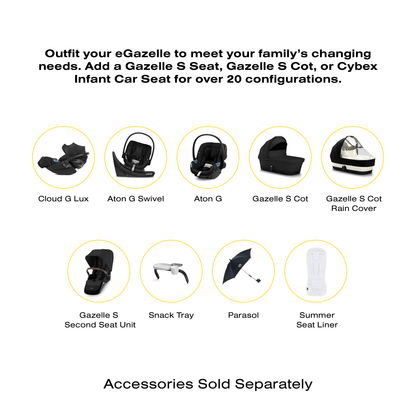 Cybex e-Gazelle S Electronic Assist Single-to-Double Stroller