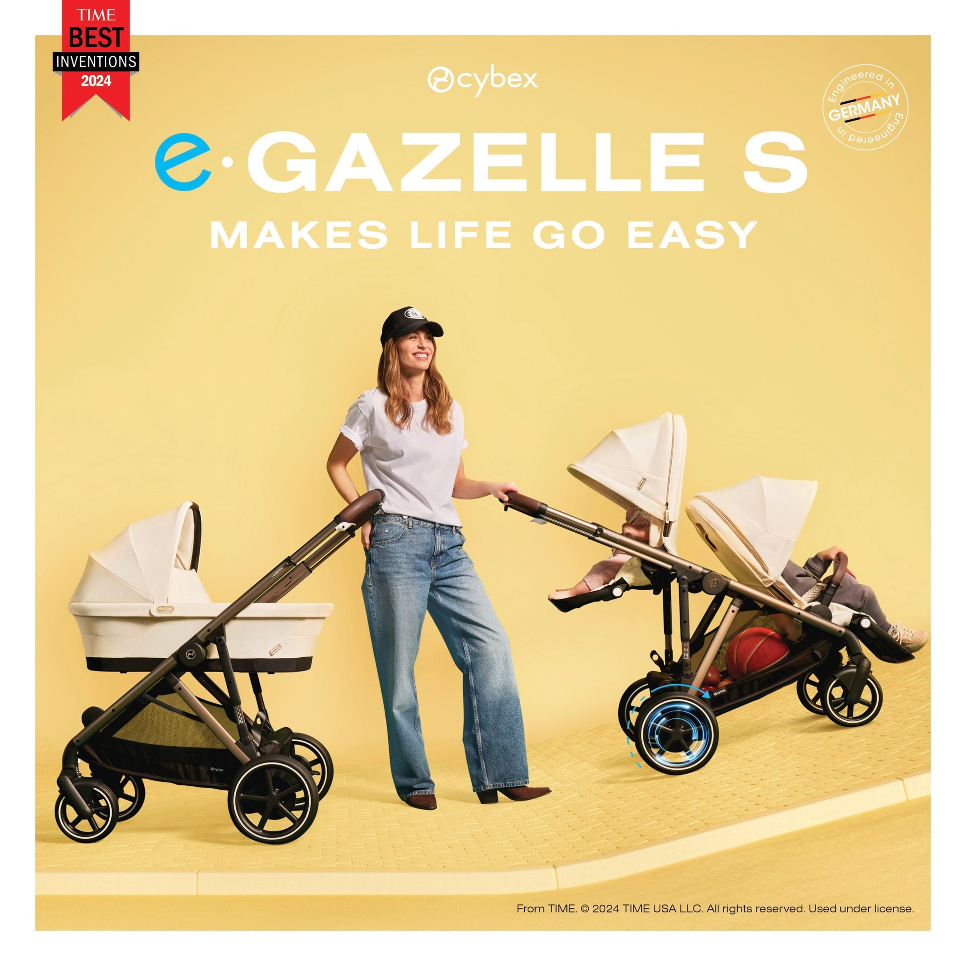 Cybex e-Gazelle S Electronic Assist Single-to-Double Stroller