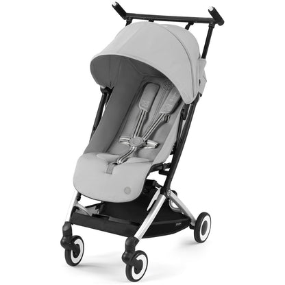 Cybex Strollers Fog Grey | Silver Frame Cybex Libelle 2 Ultra Compact Lightweight Travel Stroller