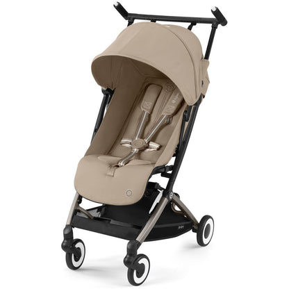 Cybex Strollers Almond Beige | Taupe Frame Cybex Libelle 2 Ultra Compact Lightweight Travel Stroller