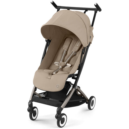 Cybex Strollers Almond Beige | Taupe Frame Cybex Libelle 2 Ultra Compact Lightweight Travel Stroller