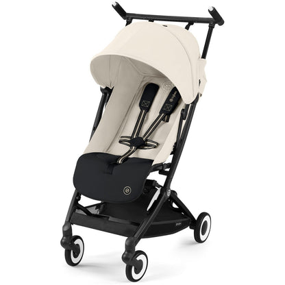 Cybex Strollers Canvas White | Black Frame Cybex Libelle 2 Ultra Compact Lightweight Travel Stroller