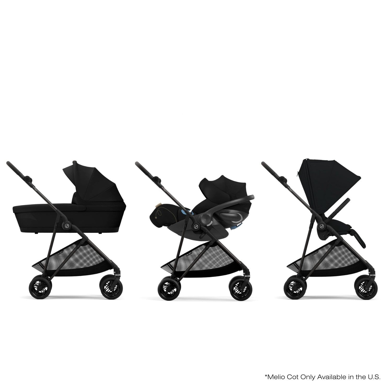 Cybex Strollers Moon Black Cybex Melio Carbon 3 Stroller