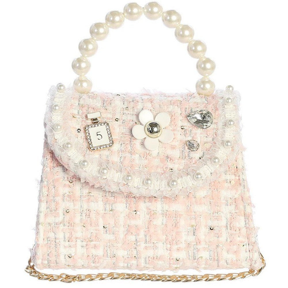 Dear Ellie Tweed Purse with Pearl and Charm Accents