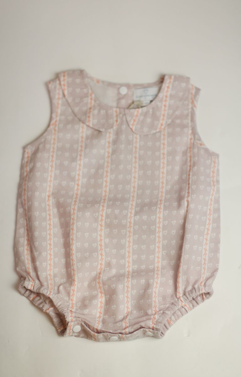 Dear Georgie Apparel Hearts / 6-9 Mo Dear Georgie Collared Bubble - Hearts and Lines