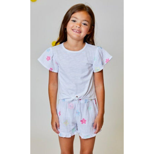 Design History Girls White Flower Shirt babysupermarket