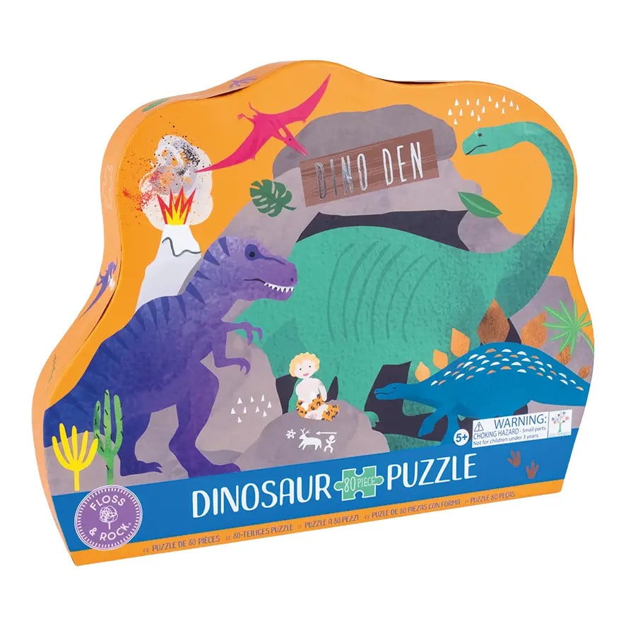 Floss & Rock Toy / Puzzles Dino 80PC Dinosaur Shaped Jigsaw Puzzle
