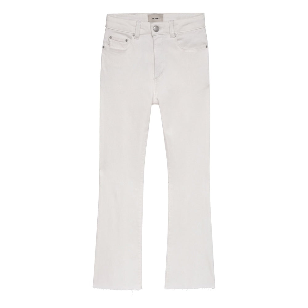 DL1961 White / 7 DL1961 Girls Claire Crop Bootcut Jean - White Raw