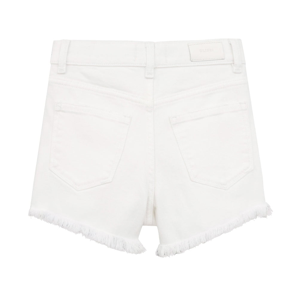 DL1961 DL1961 Girls Lucy Hight Rise Short - White Frayed