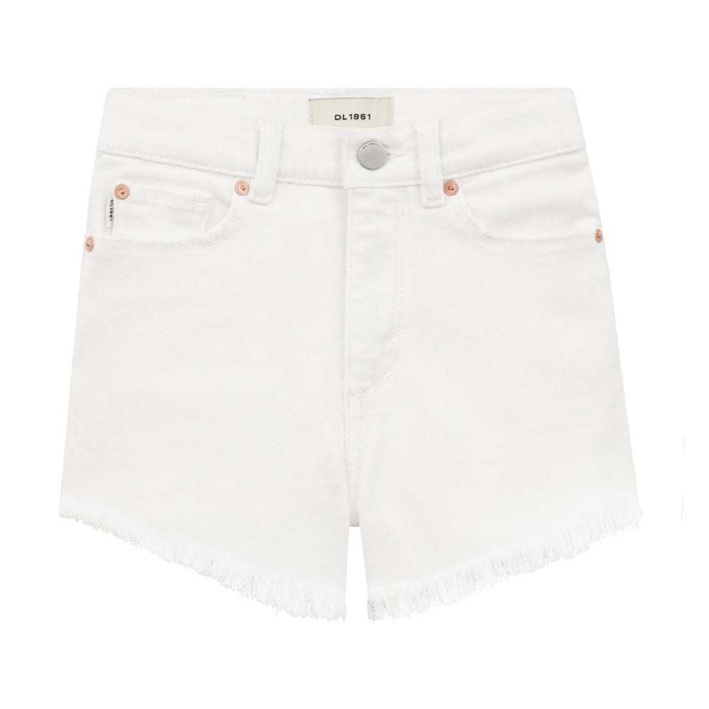 DL1961 White / 7 DL1961 Girls Lucy Hight Rise Short - White Frayed