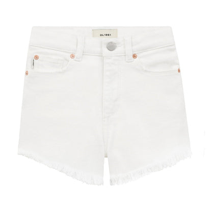 DL1961 White / 7 DL1961 Girls Lucy Hight Rise Short - White Frayed