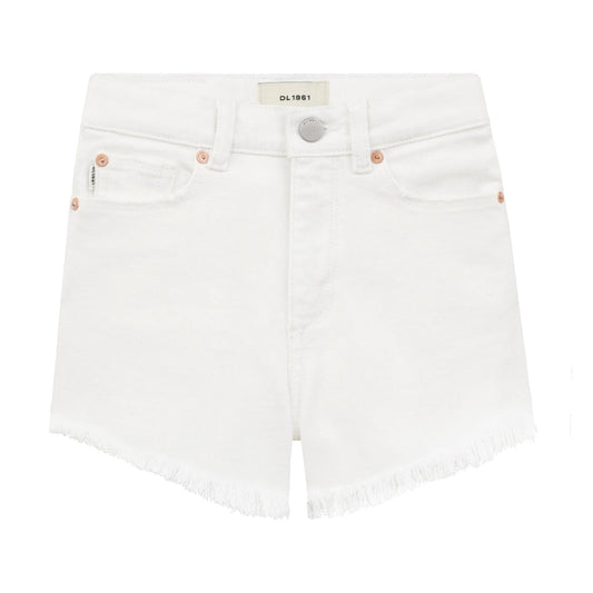 DL1961 White / 7 DL1961 Girls Lucy Hight Rise Short - White Frayed