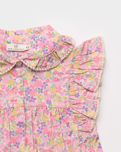 Early Sunday Early Sunday Girls Charlie Blouse - Emma Floral Purple