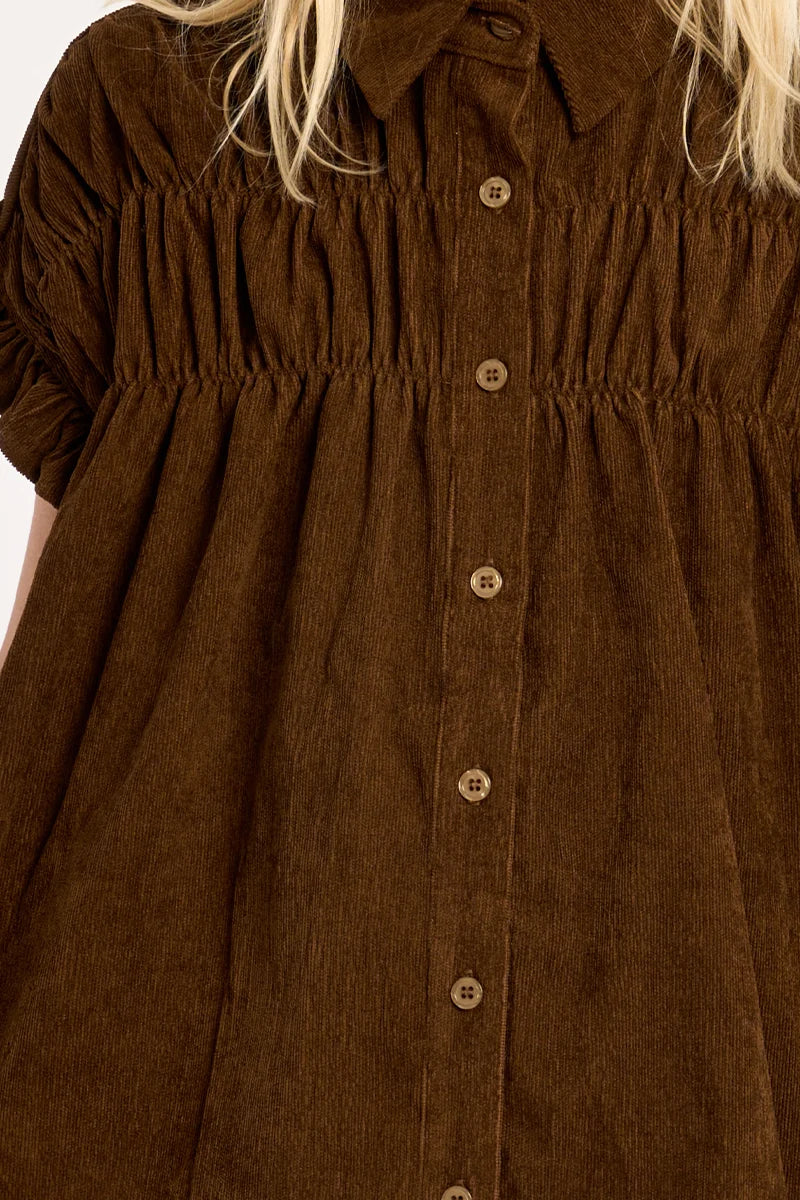 Mini Molly Girls Ruched Shirt Dress