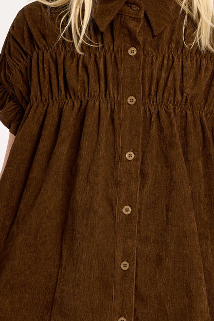 Mini Molly Girls Ruched Shirt Dress