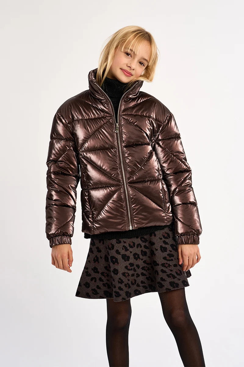 Mini Molly Girls Quilted Down Jacket with Zipper