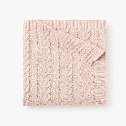 Elegant Baby Blush Horseshoe Cable Blanket