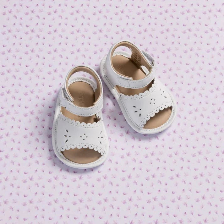 Elephantito Baby Girls Sandal with Scallop - White