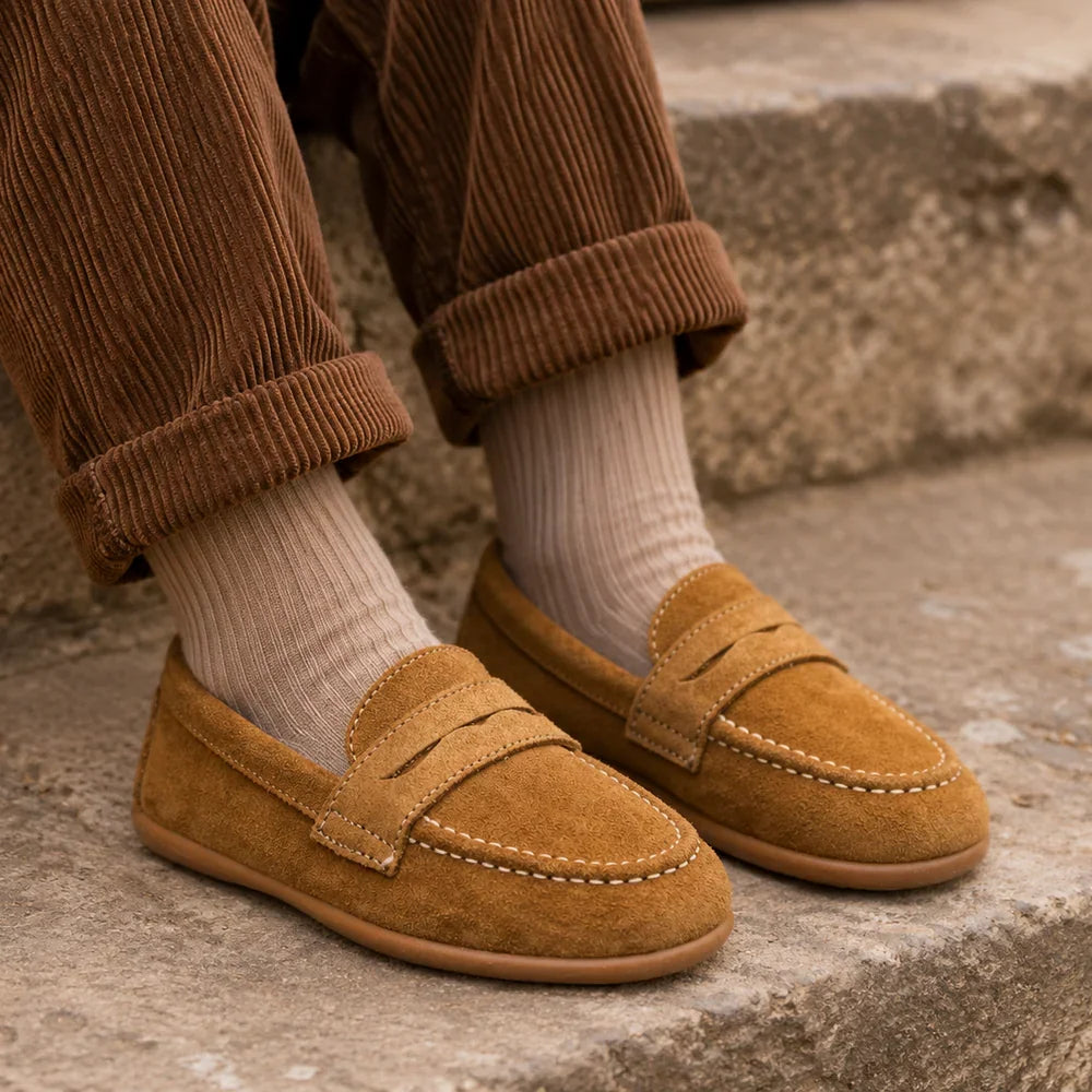 Elephantito Boys Shoes Elephantito Boys Suede Penny Loafer - Camel