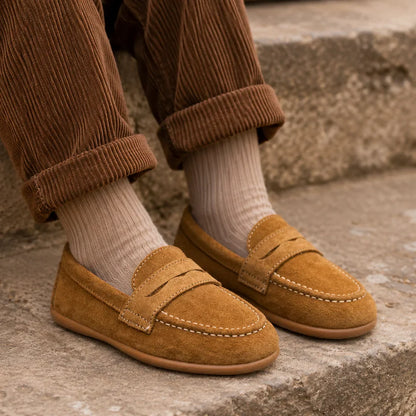 Elephantito Boys Shoes Elephantito Boys Suede Penny Loafer - Camel