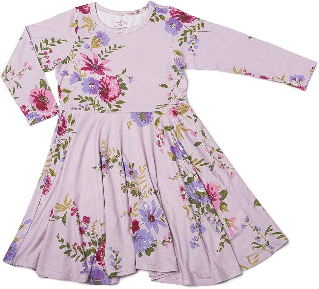 Everly Grey Toddler and Kids Girl Kendyl Kids Twirly Dress Dusty Rose