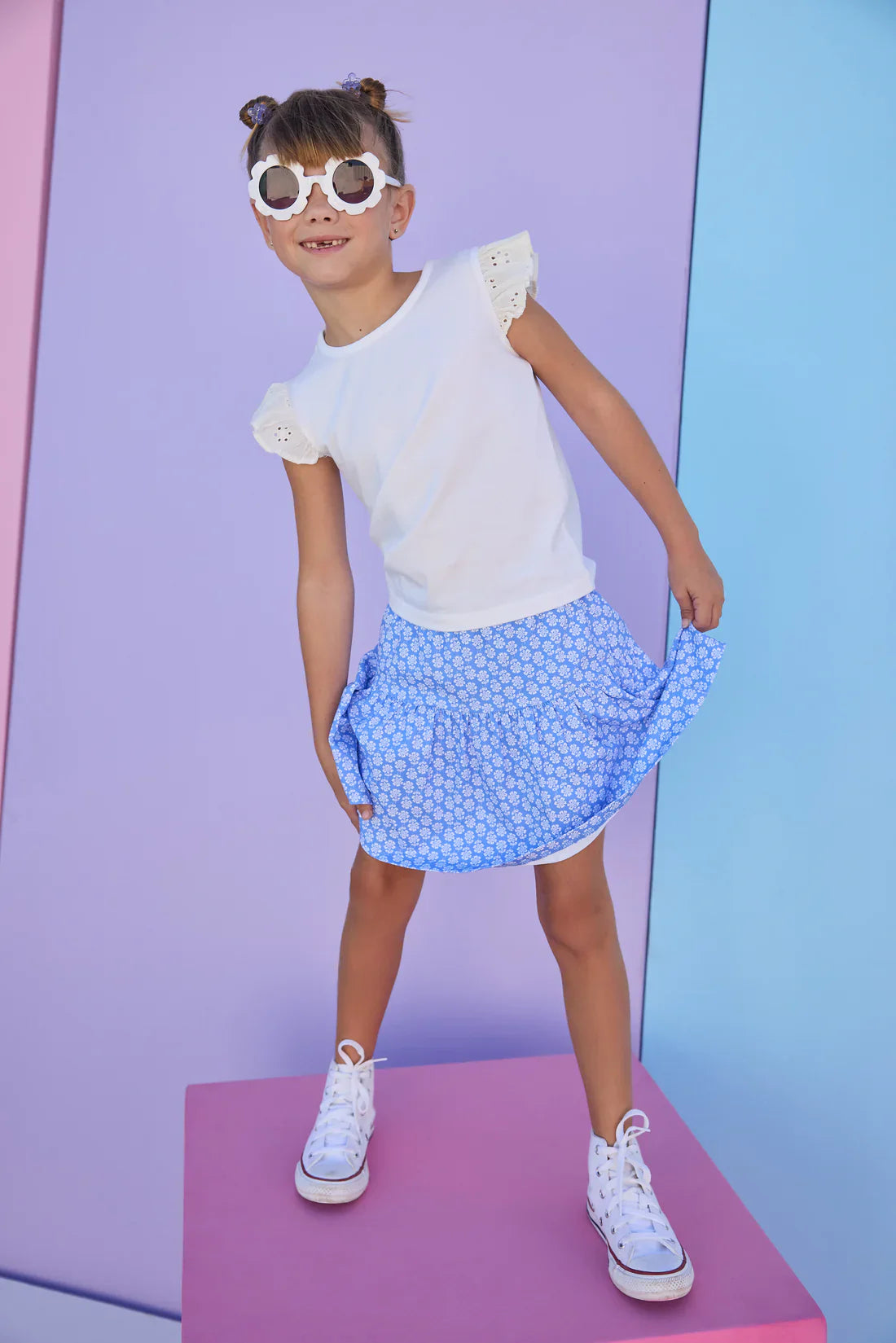Bisby Bisby Girls Eyelet Tank - White