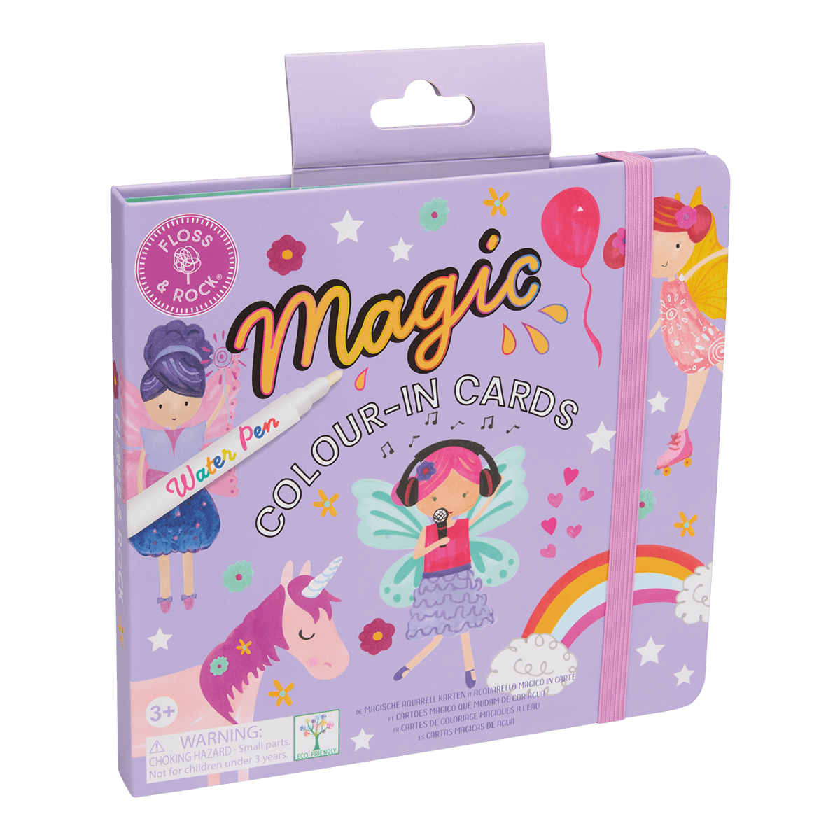 Floss & Rock Activity Sets Fairy Unicorn Magic Water Pen & Color-In Cards