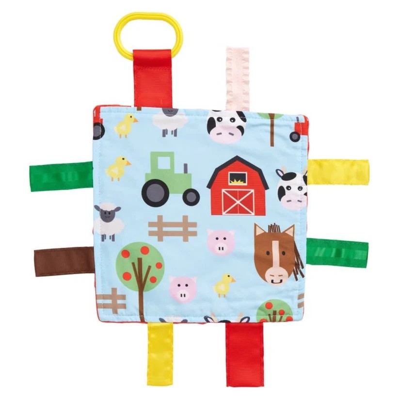 Farm Design Sensory Ribbon Tag Toy w/Crinkle