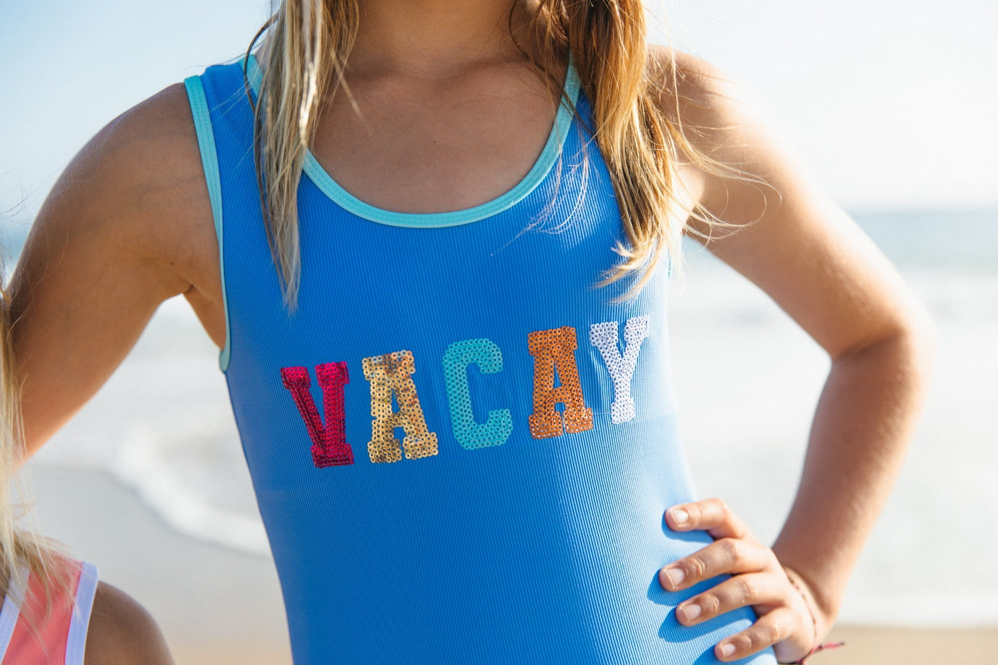 Feather 4 Arrow Feather 4 Arrow Girls Wave Break One Piece - Blue Jay