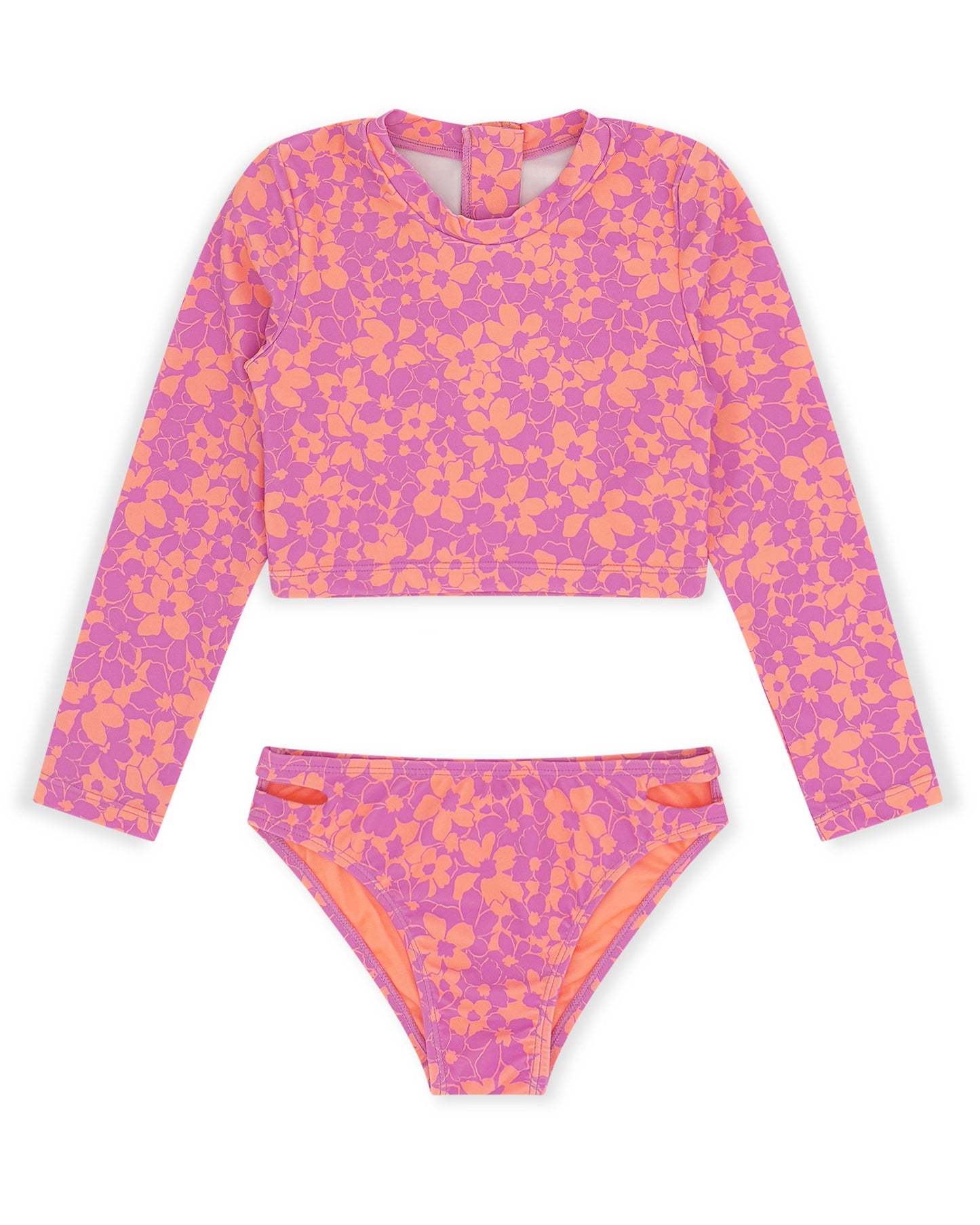 Feather 4 Arrow Magenta Punch / 8 Feather 4 Arrow Girls Waves 4 Days Rashguard Bikini - Magenta Punch
