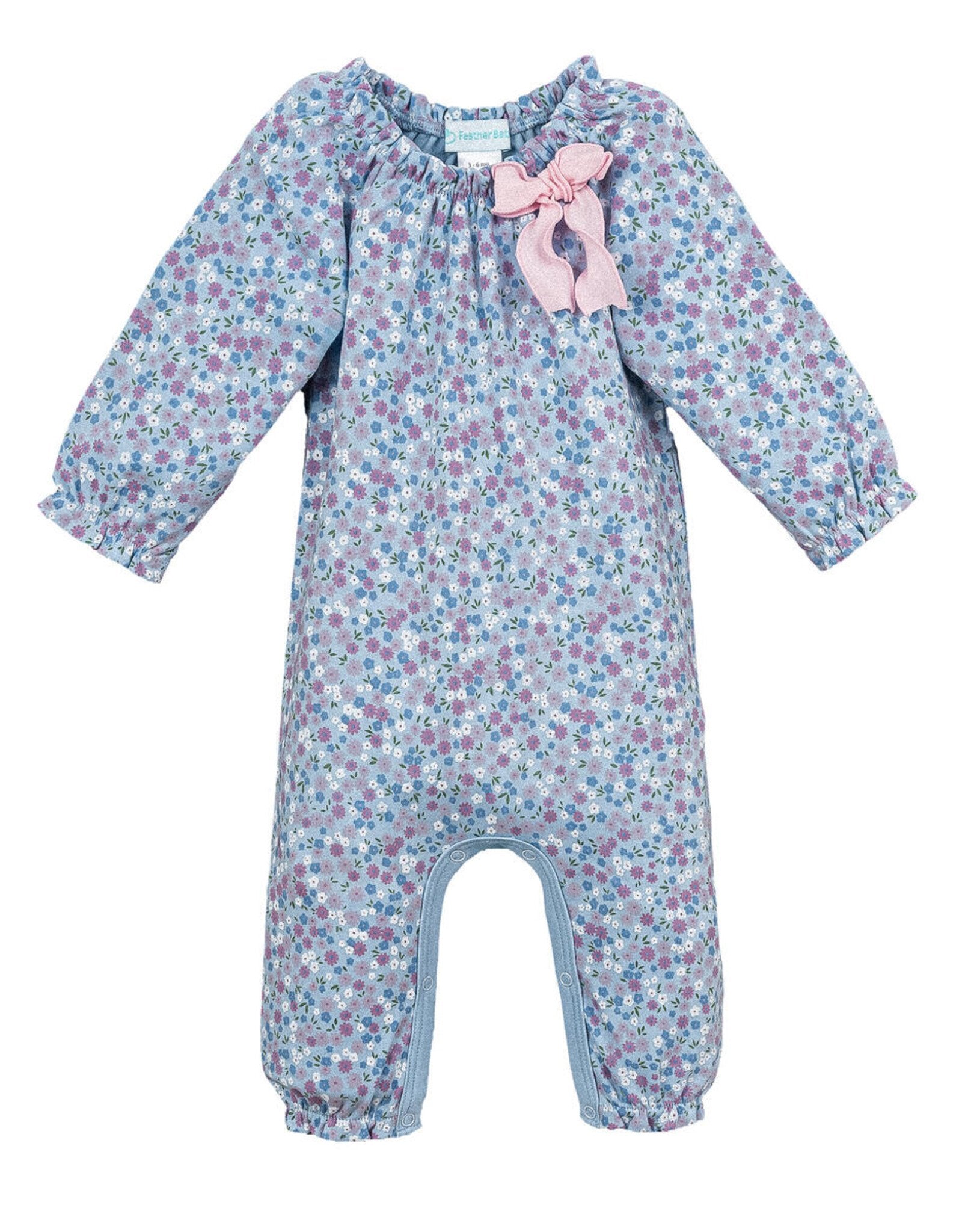 Feather Baby Girls Liliana Bow Romper