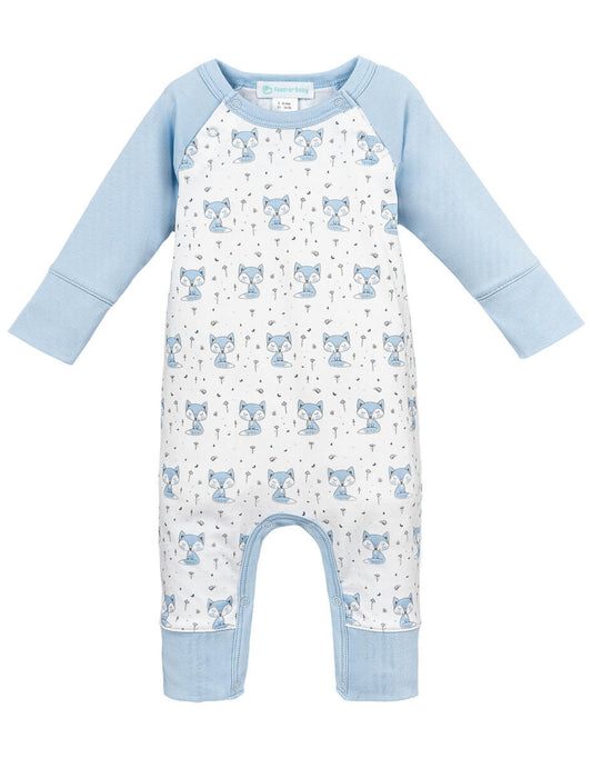 Feather Baby Blushing Blue Fox Sailor Romper