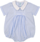 Feltman Brothers Chevron Smocked Creeper-Blue/White