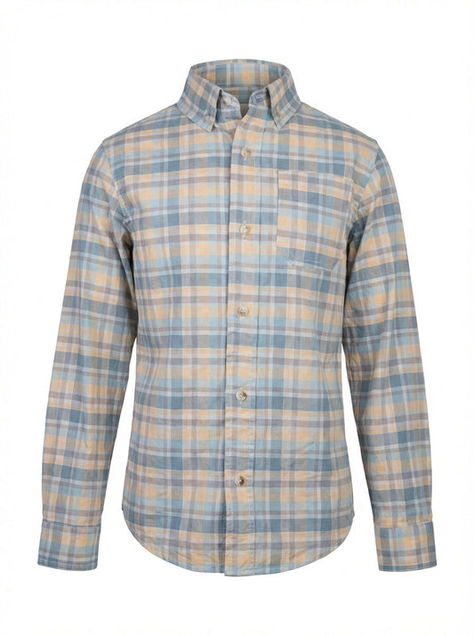 Finn Boys Shirts Springwater Blue Plaid / 5 Finn Boys Pierfront Buttondown - Springwater Blue Plaid