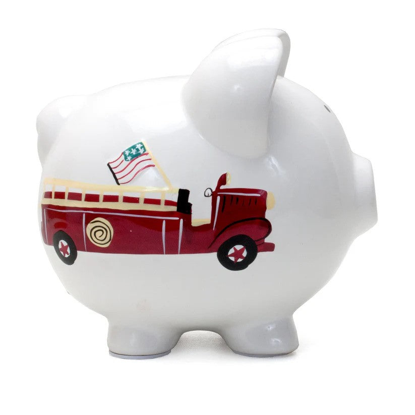 Child To Cherish Firetruck Large Piggy Bank