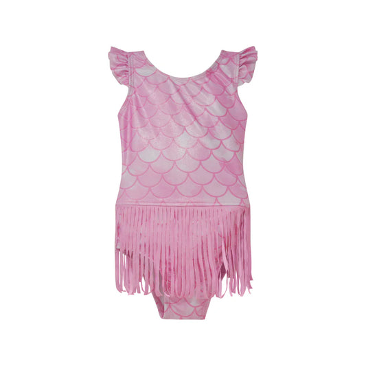 Flap Happy Girls Swimwear 2 Toddler / Pixie Scales Pink Flap Happy Girls Keilani Fringe Swimsuit - Pixie Scales Pink