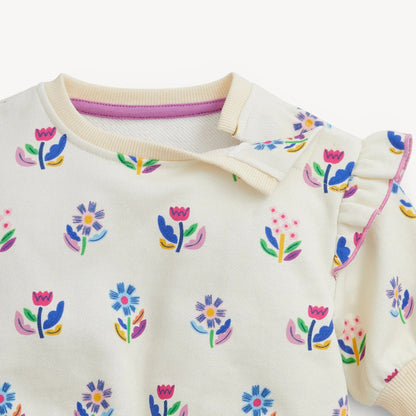 Magnetic Me Floral Ivory French Terry Girl's 2PC Set