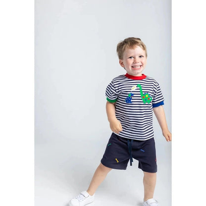 Florence Eiseman Boys Apparel / Shirts / Toddler Florence Eiseman Boys Dog & Dinosaur Stripe Knit Shirt