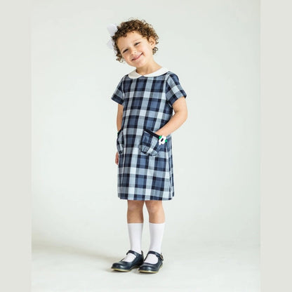 Florence Eiseman Dress Blues Plaid Dress with Pockets