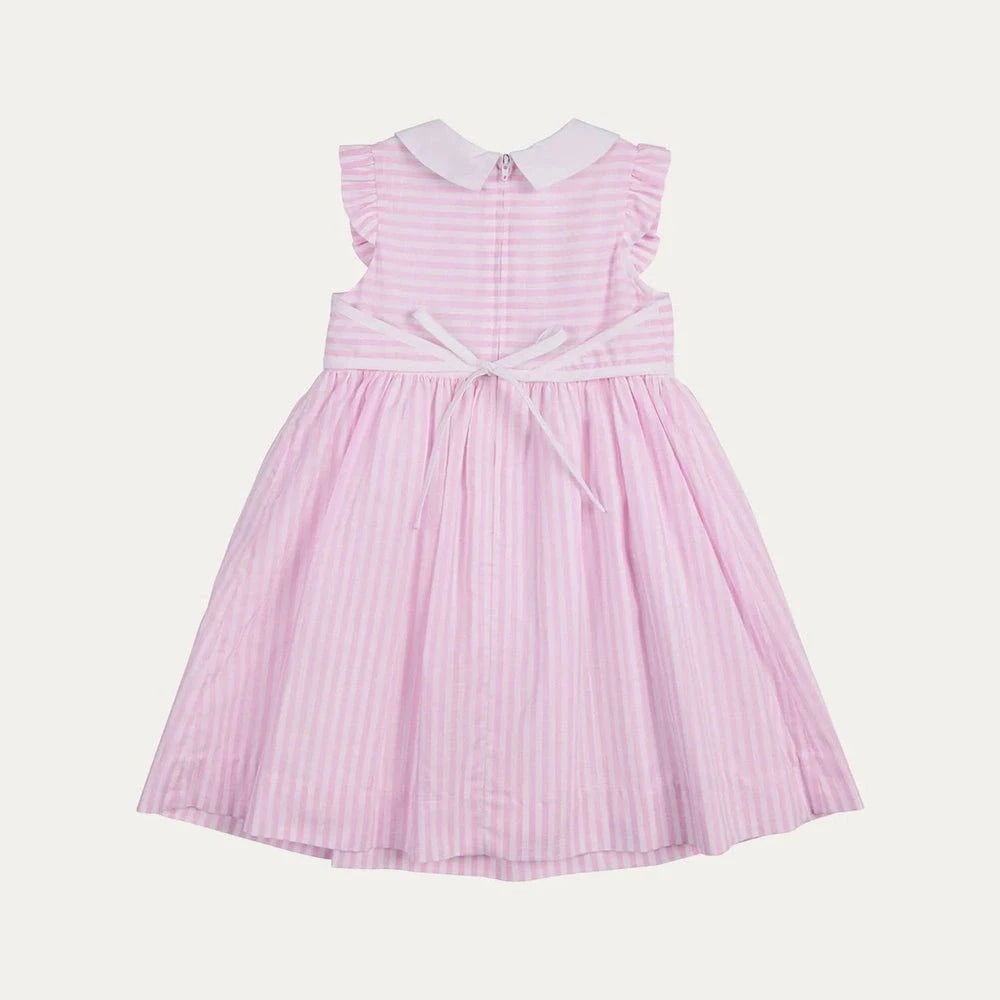 Florence Eiseman Girls Apparel / Dresses / Toddler Florence Eiseman Garden Delights Linen Look Stripe Dress with Flowers