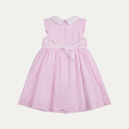 Florence Eiseman Girls Apparel / Dresses / Toddler Florence Eiseman Garden Delights Linen Look Stripe Dress with Flowers