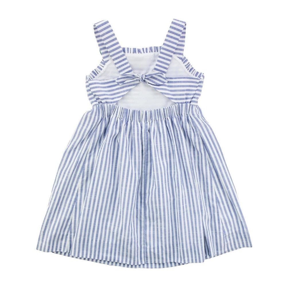 Florence Eiseman Stripe Linen Look Dress With Flowers babysupermarket