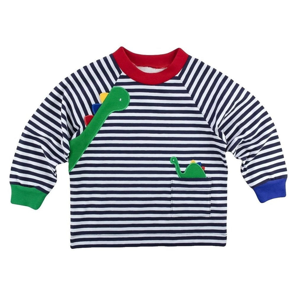 Florence Eiseman Toddler Navy / 2 Toddler Florence Eiseman To the Rescue Dinosaurs Long Sleeve Shirt