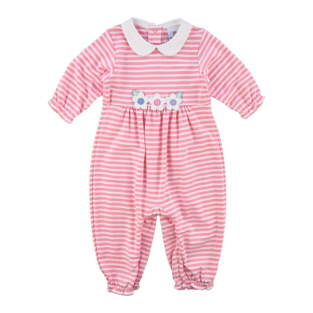 Florence Eiseman Infant Pink / 12 Mo Florence Eiseman Warm Fuzzies Pink Stripe Longall with Flowers