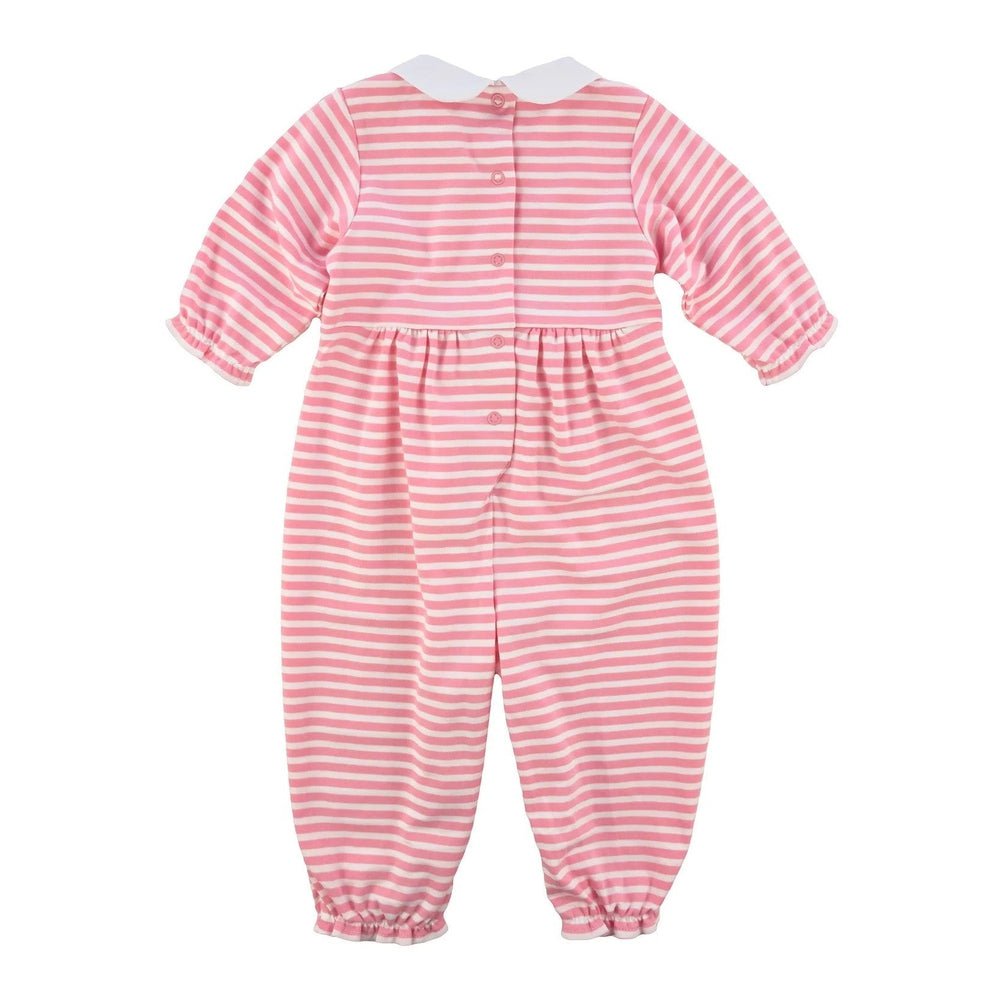 Florence Eiseman Infant Florence Eiseman Warm Fuzzies Pink Stripe Longall with Flowers