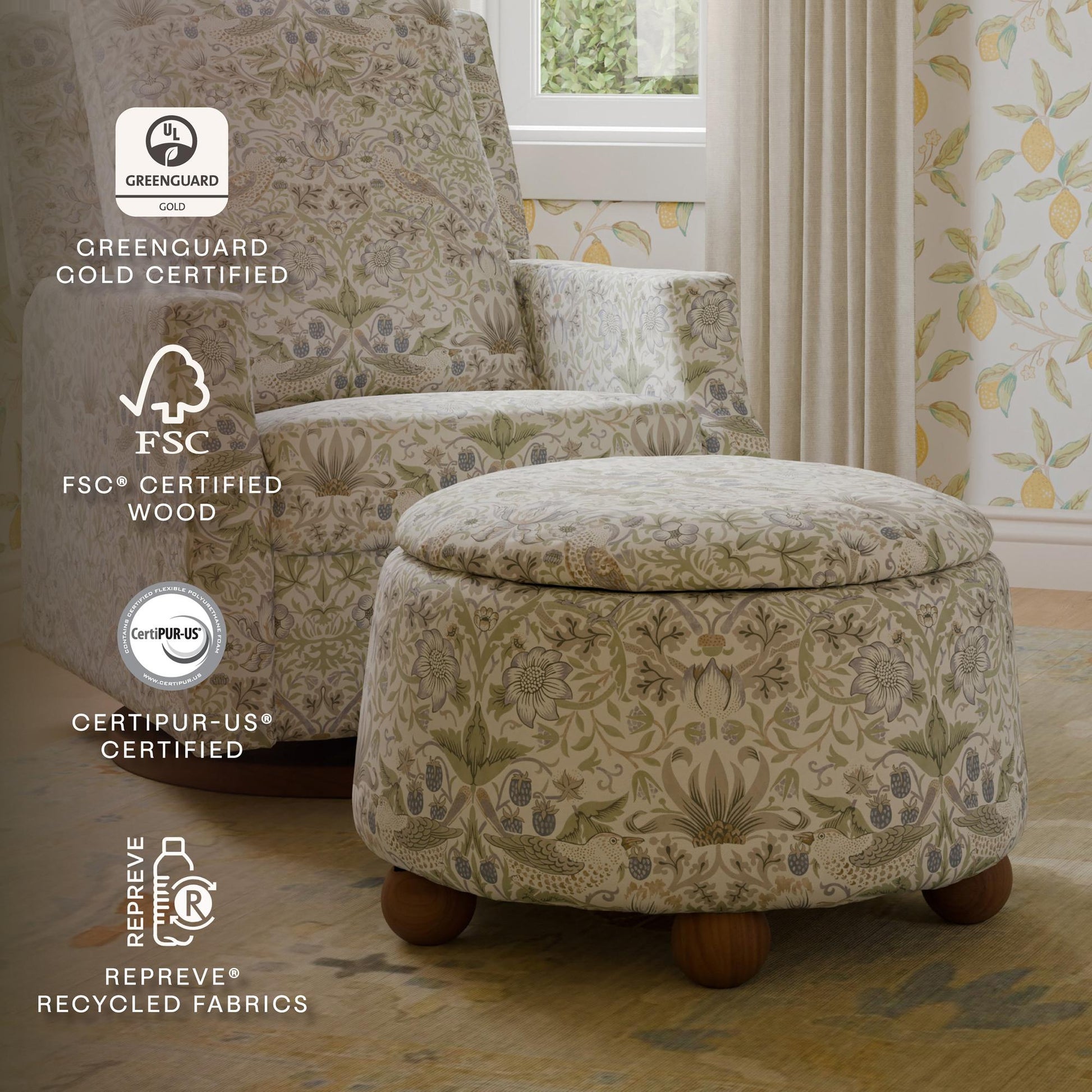 Morris & Co. x Namesake Tuffet Storage Ottoman