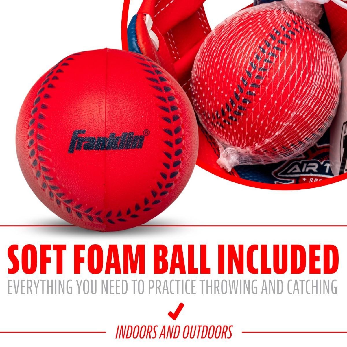 Franklin Sports My First Air Tech Adapt Series T-Ball Fielding Glove Blue/Red