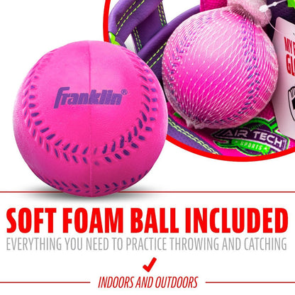 Franklin Sports My First Air Tech Adapt Series T-Ball Fielding Glove Pink/Purple