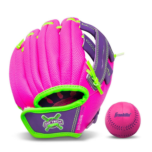 Franklin Sports My First Air Tech Adapt Series T-Ball Fielding Glove Pink/Purple