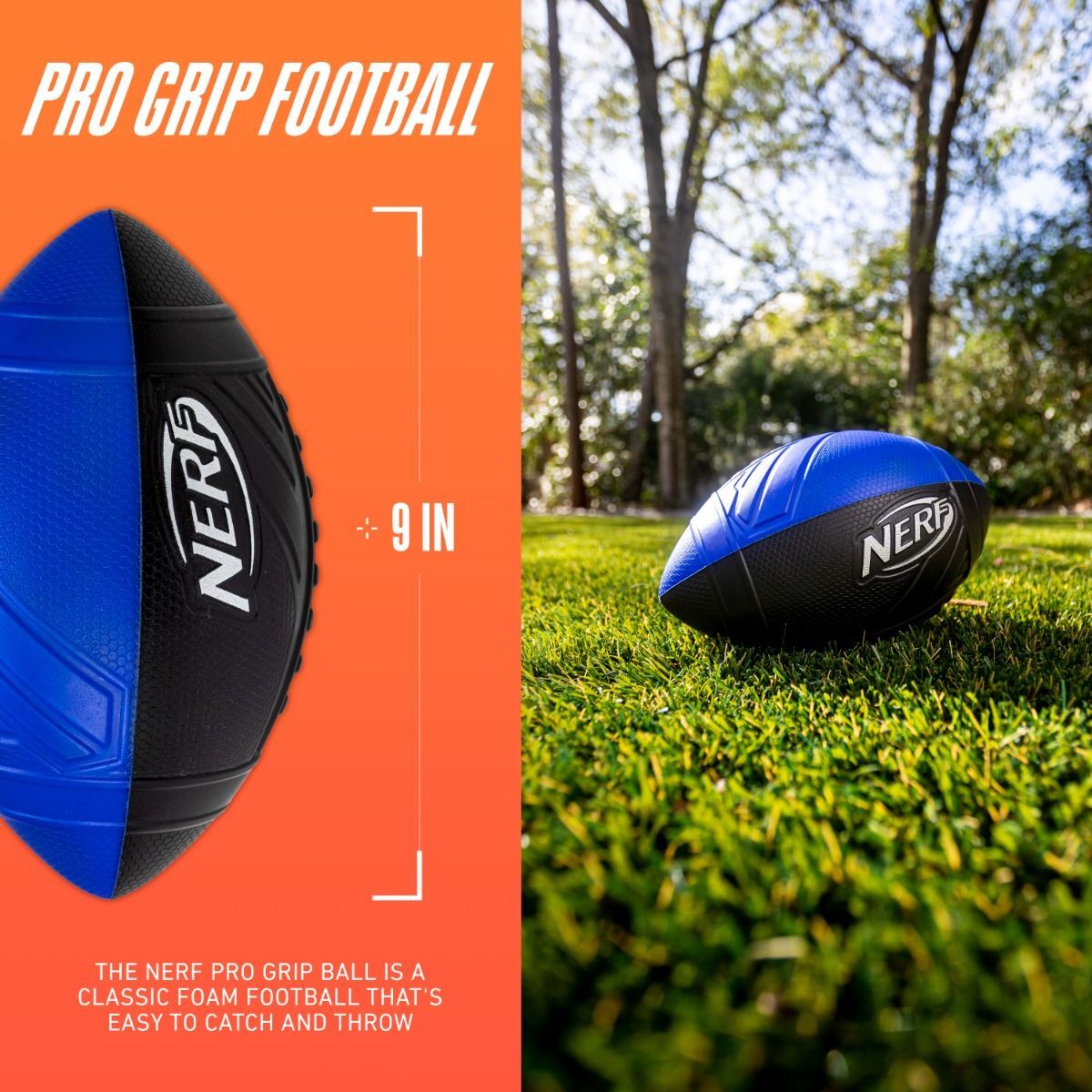Franklin Sports Nerf Pro Grip Football Black/Blue